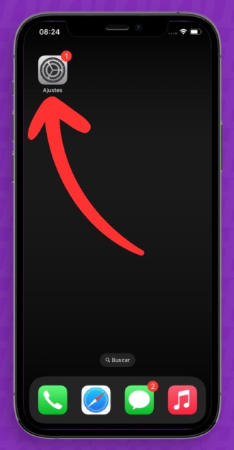iPhone: aplicativo Ajustes destacado